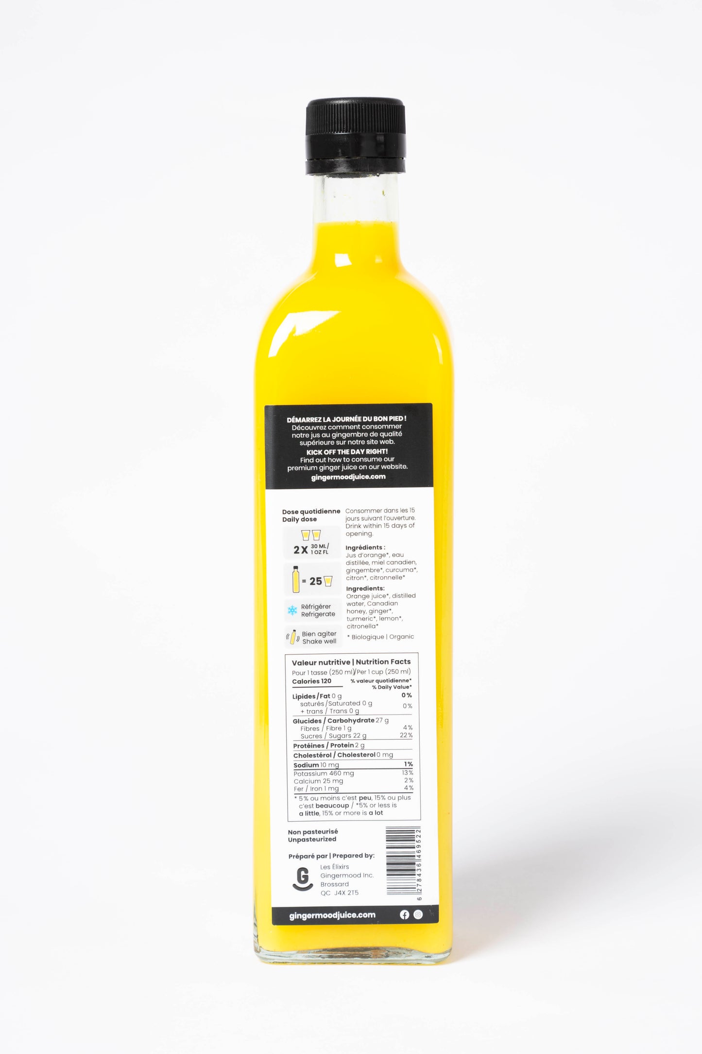 fmt:750 | GingerOrange — ingrédients et valeurs nutritives (750 ml)